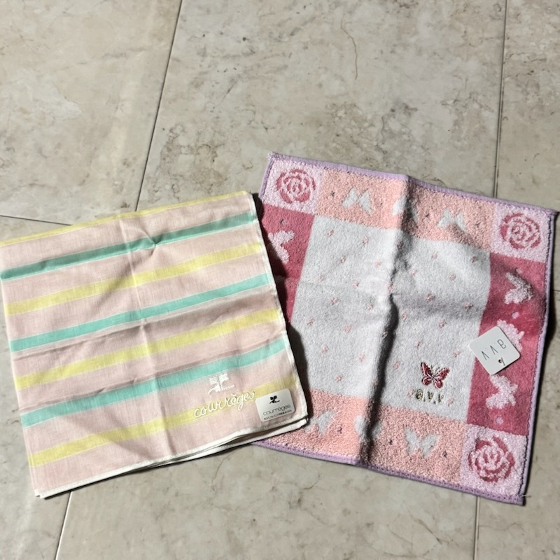 ⑥メーカー色々 レディース ハンカチ 12枚セット●マリクレール ウンガロ イブサンローランなど●未使用品 保管品_画像5