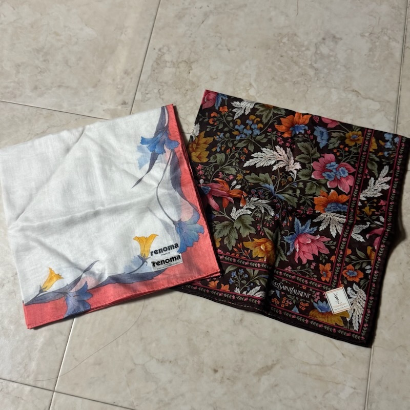 ⑥メーカー色々 レディース ハンカチ 12枚セット●マリクレール ウンガロ イブサンローランなど●未使用品 保管品_画像7