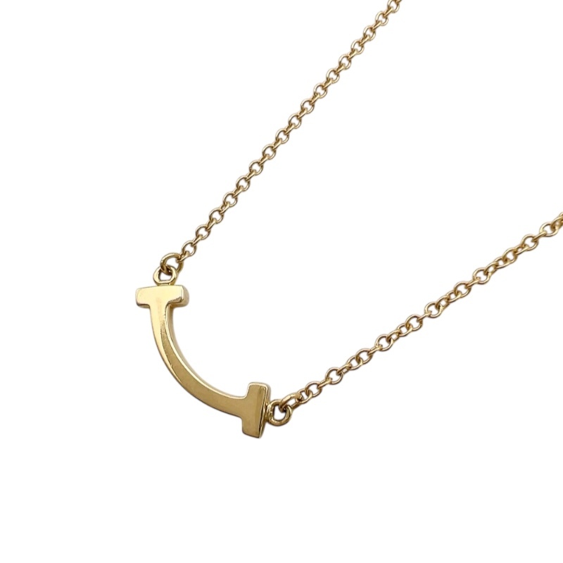  Tiffany TIFFANY&CO T Smile колье микро Mini желтое золото 750YG ювелирные изделия б/у 