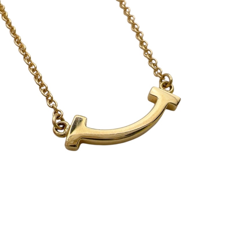  Tiffany TIFFANY&CO T Smile колье микро Mini желтое золото 750YG ювелирные изделия б/у 