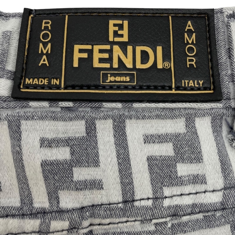  Fendi FENDI FF общий рисунок брюки серый хлопок брюки женский б/у 