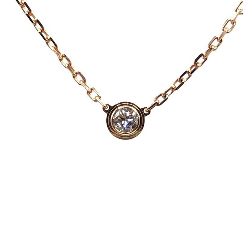 カルティエ Cartier ダムールダイヤネックレス 750PG ピンクゴールド AU750 ジュエリー 中古_画像1