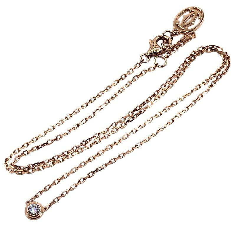 カルティエ Cartier ダムールダイヤネックレス 750PG ピンクゴールド AU750 ジュエリー 中古_画像2