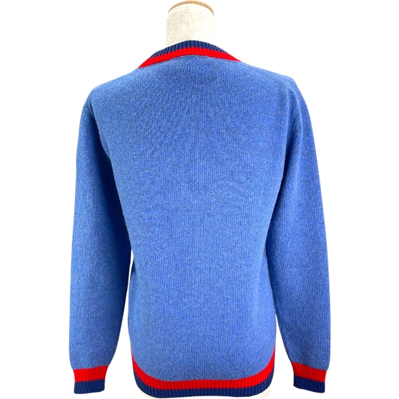 グッチ GUCCI ラビットロゴニットセーター 519831 ブルー 羊毛 セーター レディース 中古_画像2