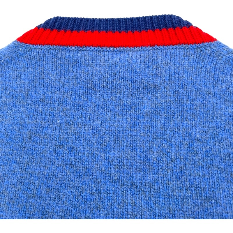 グッチ GUCCI ラビットロゴニットセーター 519831 ブルー 羊毛 セーター レディース 中古_画像5