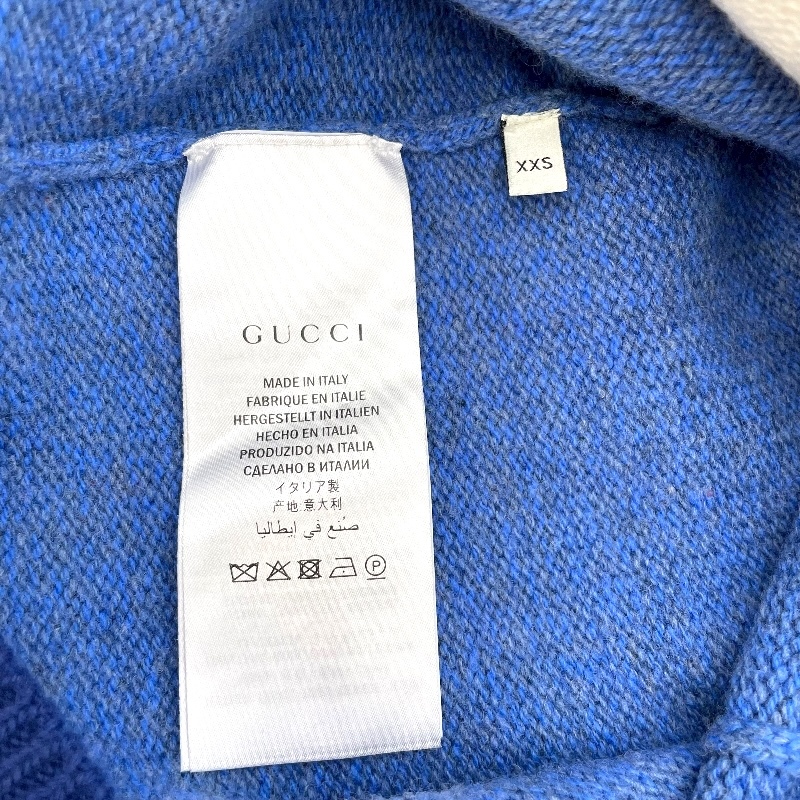 グッチ GUCCI ラビットロゴニットセーター 519831 ブルー 羊毛 セーター レディース 中古_画像8