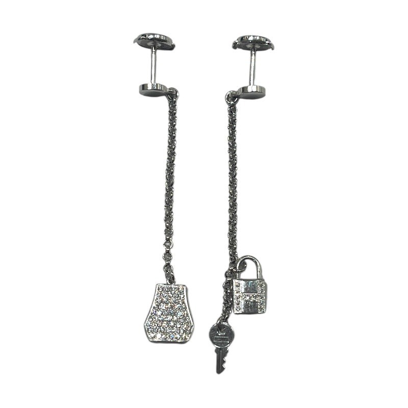 エルメス HERMES ケリークロシェットピアス ホワイトゴールド 750 ジュエリー 中古_画像1