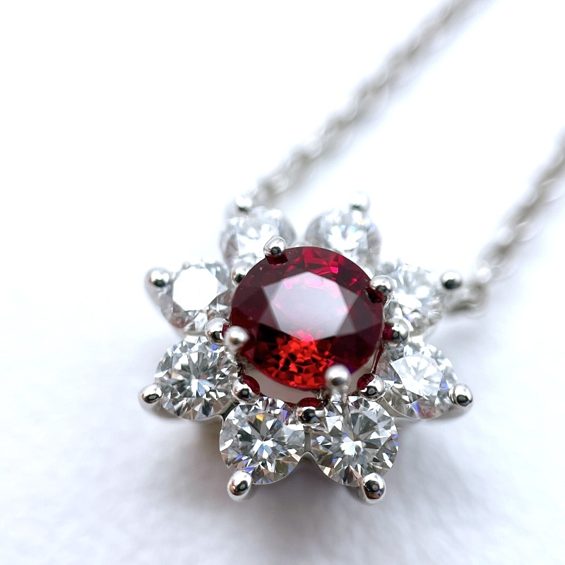  Harry Winston HARRY WINSTON солнечный цветок рубин колье Pt950/ бриллиант ювелирные изделия б/у 