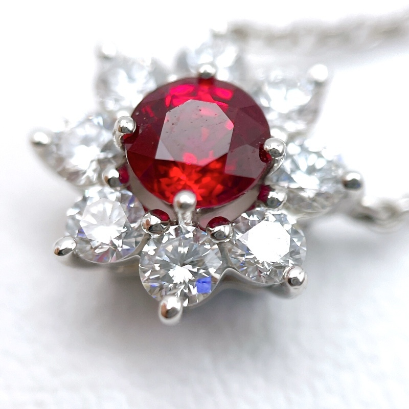  Harry Winston HARRY WINSTON солнечный цветок рубин колье Pt950/ бриллиант ювелирные изделия б/у 