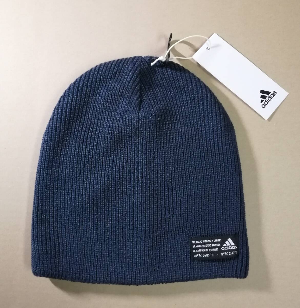 新品／ニットキャップ【adidas★アディダス／GS2114・IRJ35／色：CRENAV／Size（57-60cm）】_画像1