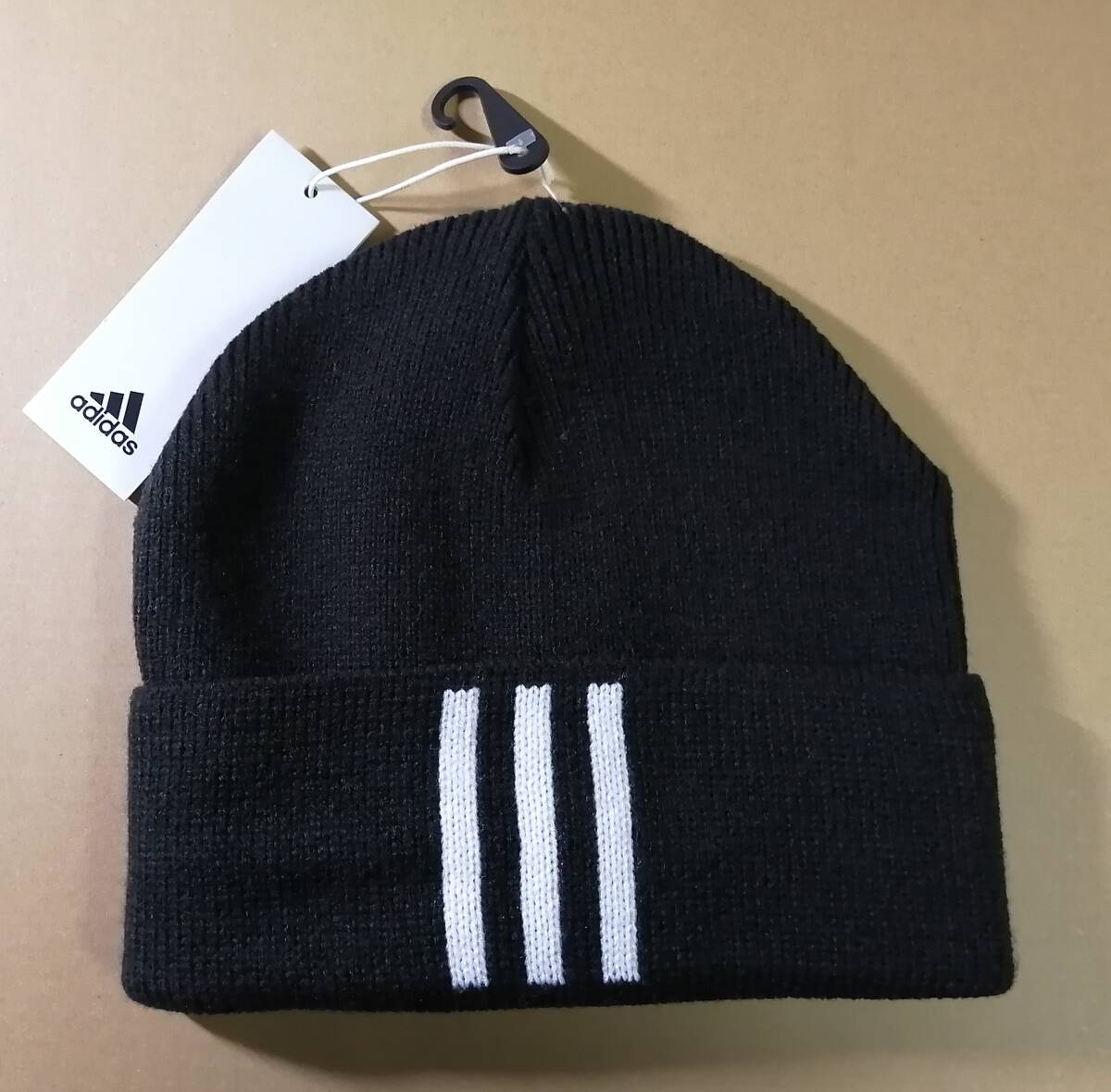 新品／ニットキャップ（黒）【adidas★アディダス／VW697／Size（57-60cm）】_画像1