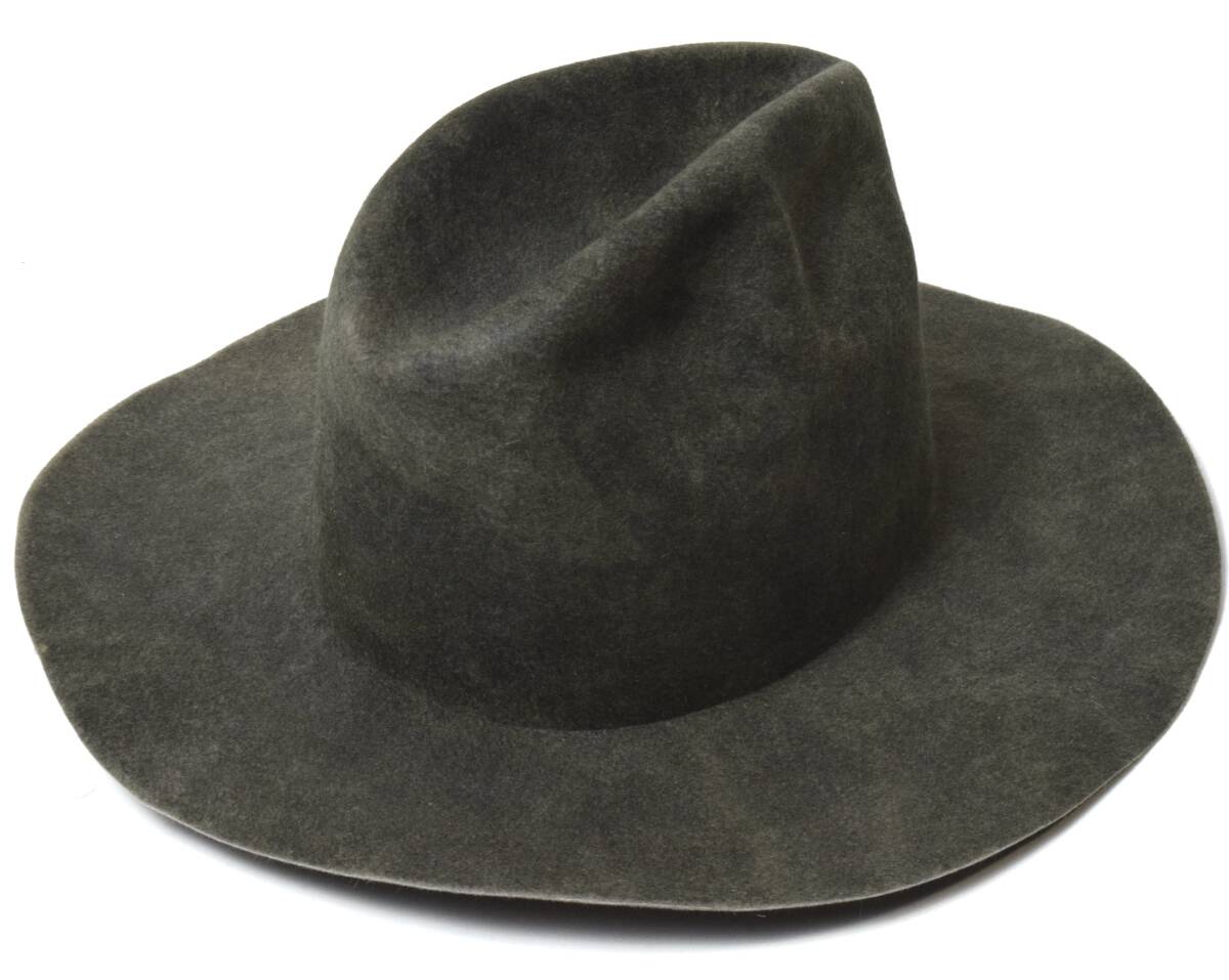 未使用 REINHARD PLANK レナードプランク ウール フェルトハット M イタリア製 カーキ_画像4