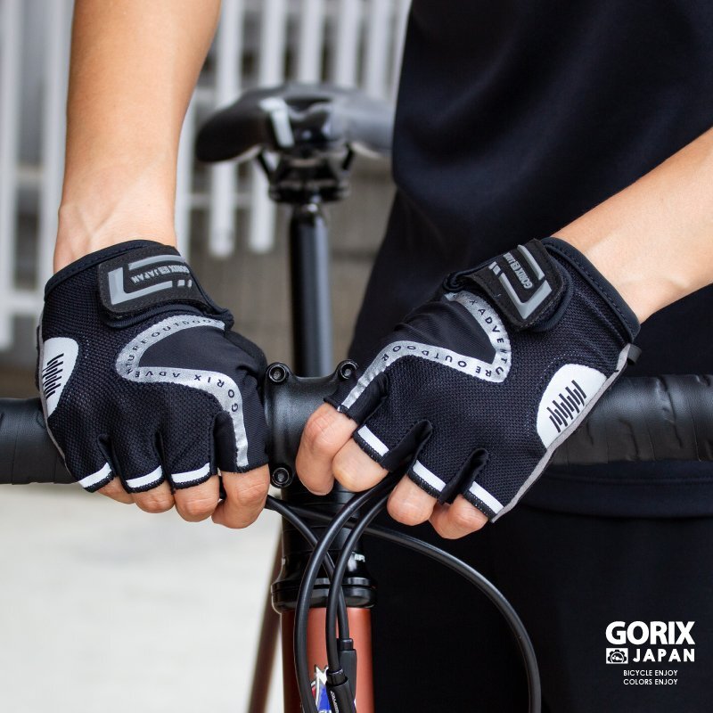 GORIXgoliks cycle перчатка палец порез . летний велосипед load ... сетка (GW-TSGEL) черный L размер 