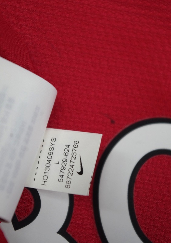 ￥１～USED #10 ルーニー 13/14 マンチェスターユナイテッド 長袖 HOME 正規品_画像3