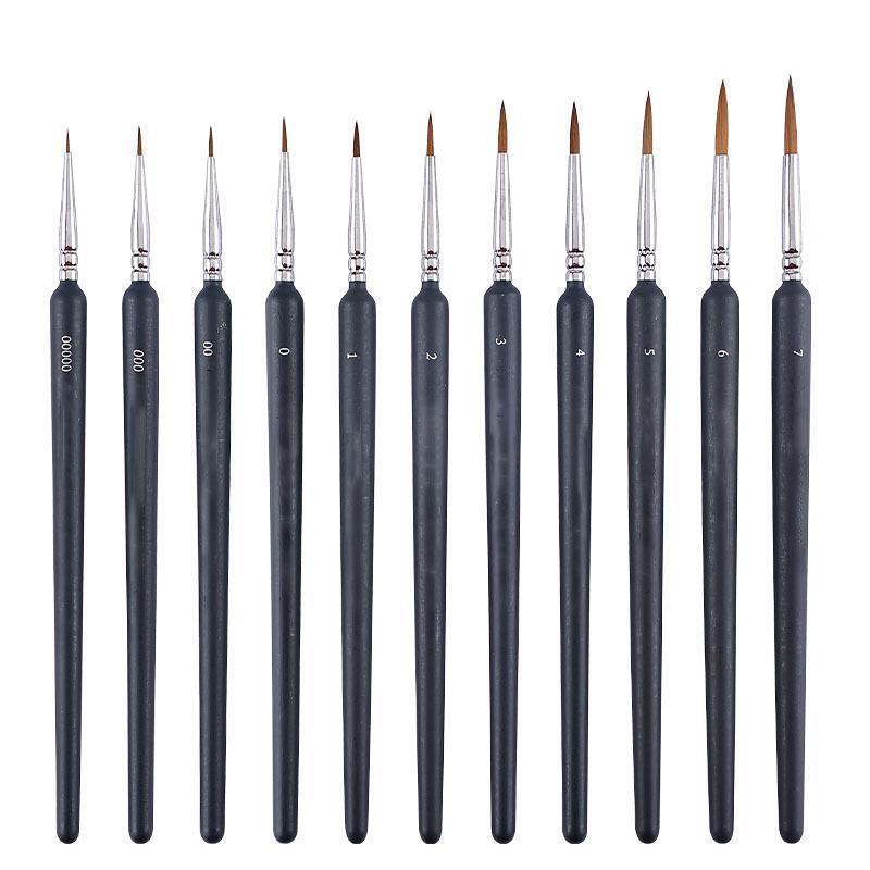 細筆 極細 塗装筆 絵筆 プラモデル ペイント 水彩画 11本 模型 フィギア 面相筆 水彩筆 アクリル筆 油絵筆 美術 画筆 絵手紙 ガンプラ _画像1