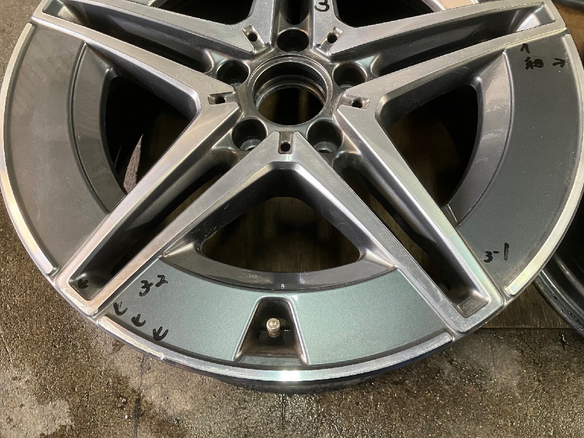 ベンツ　Cクラス W206 S206　ホイール　AMG　F: 7.5J 18インチ ET40 R: 8.5J ET52　4本　傷あり/ A2064011700 A2064011800 / アルミ_画像8