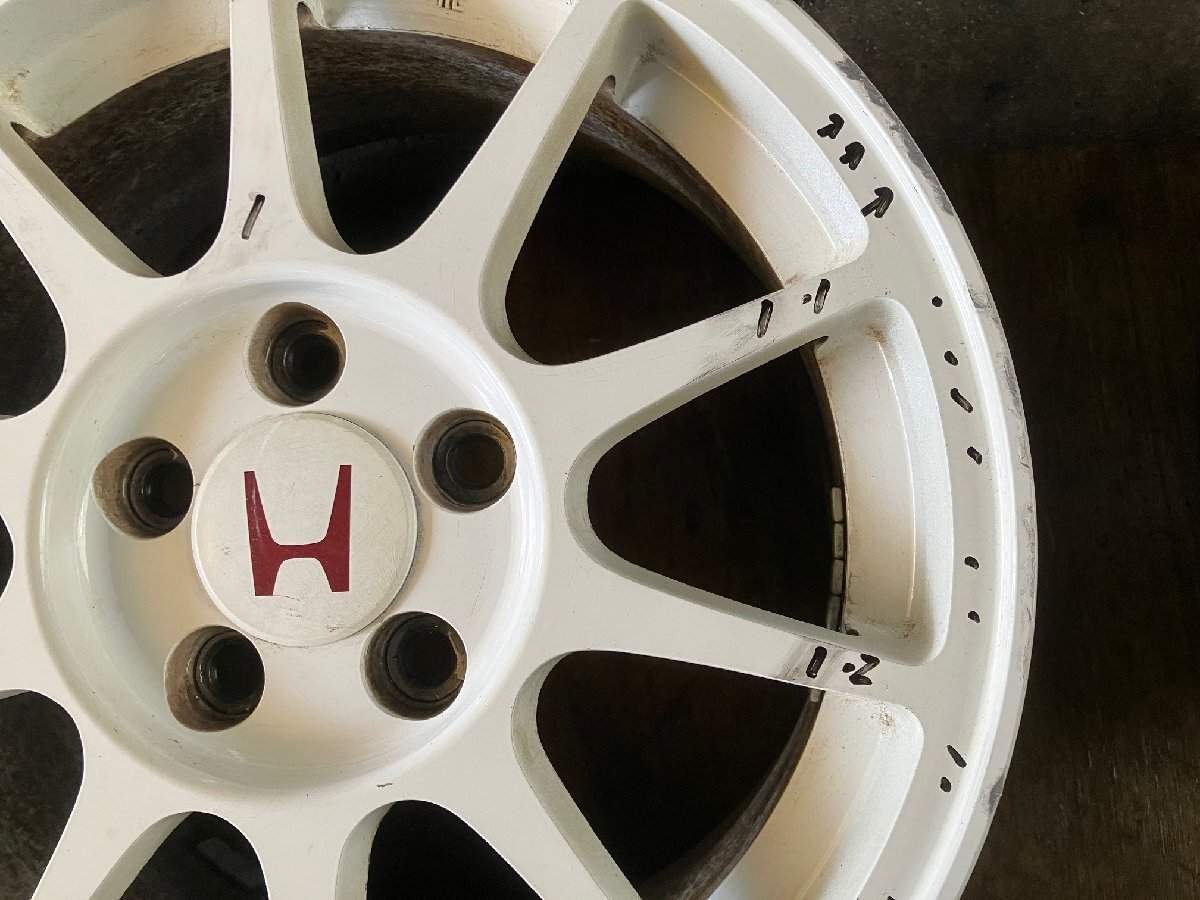 ホンダ　インテグラ DC2 タイプR ? ホイール　16インチ 7J +50 5H 114.3　ホワイト　4本　多数傷/ ホイル アルミ 16 7 ステップワゴン_画像2