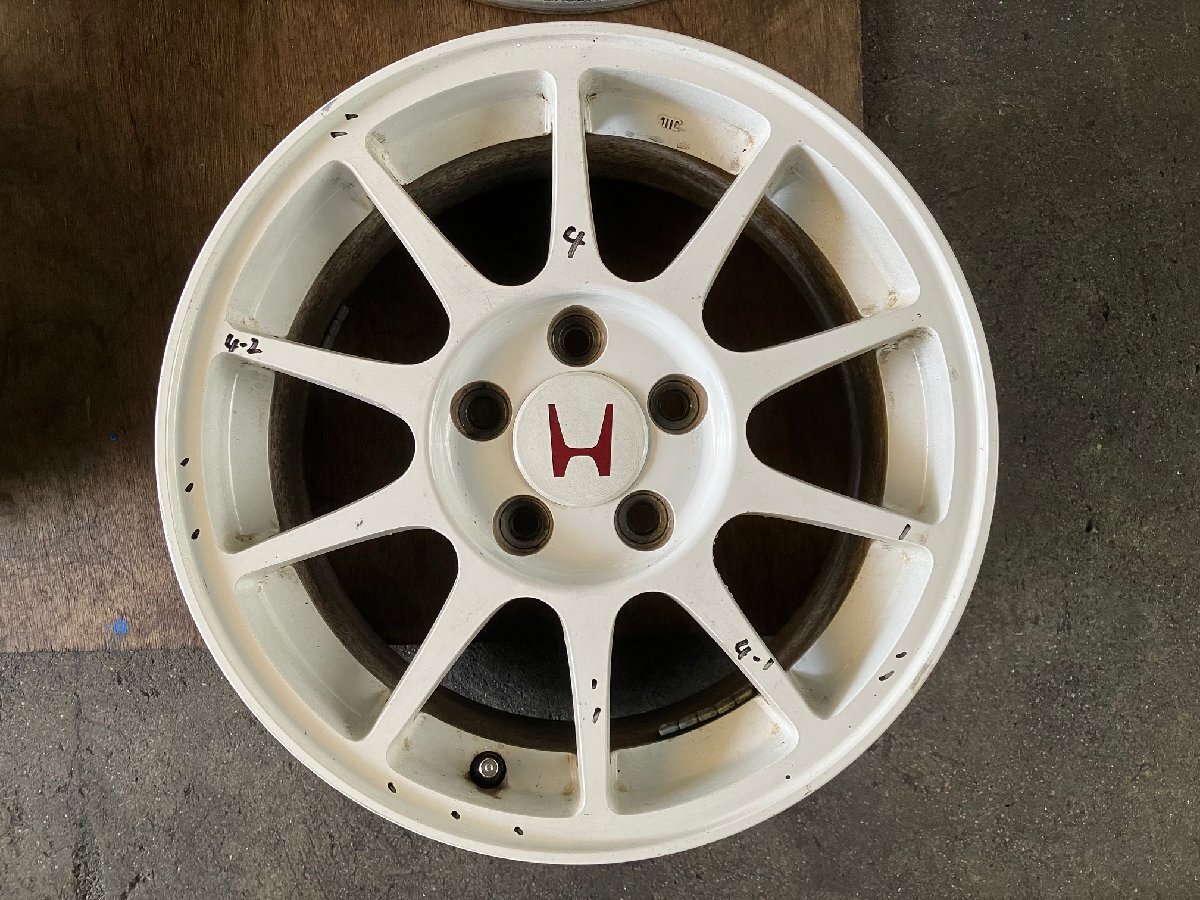 ホンダ　インテグラ DC2 タイプR ? ホイール　16インチ 7J +50 5H 114.3　ホワイト　4本　多数傷/ ホイル アルミ 16 7 ステップワゴン_画像8