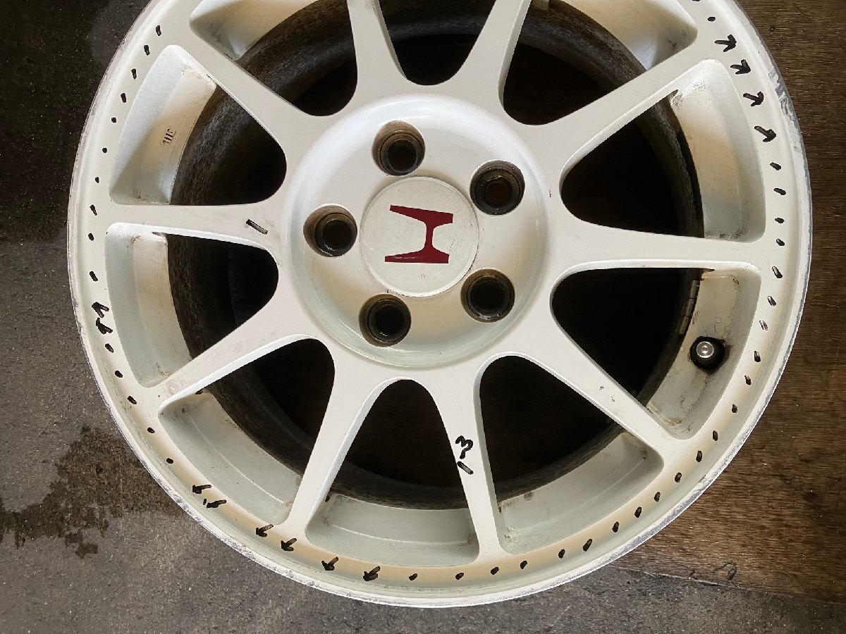 ホンダ　インテグラ DC2 タイプR ? ホイール　16インチ 7J +50 5H 114.3　ホワイト　4本　多数傷/ ホイル アルミ 16 7 ステップワゴン_画像3