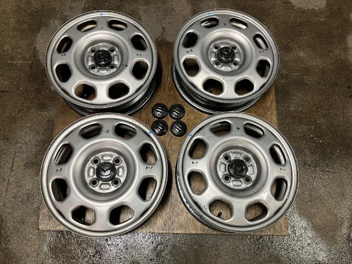 マツダ フレアクロス MS31S MS41S スチールホイール 15インチ 4.5J 4H 100 グレー 4本 / 1AA0-37-600BTT / ハスラー ホイール 鉄チン_画像1