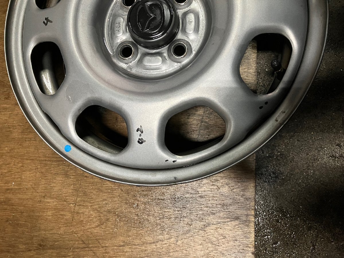 マツダ フレアクロス MS31S MS41S スチールホイール 15インチ 4.5J 4H 100 グレー 4本 / 1AA0-37-600BTT / ハスラー ホイール 鉄チン_画像9