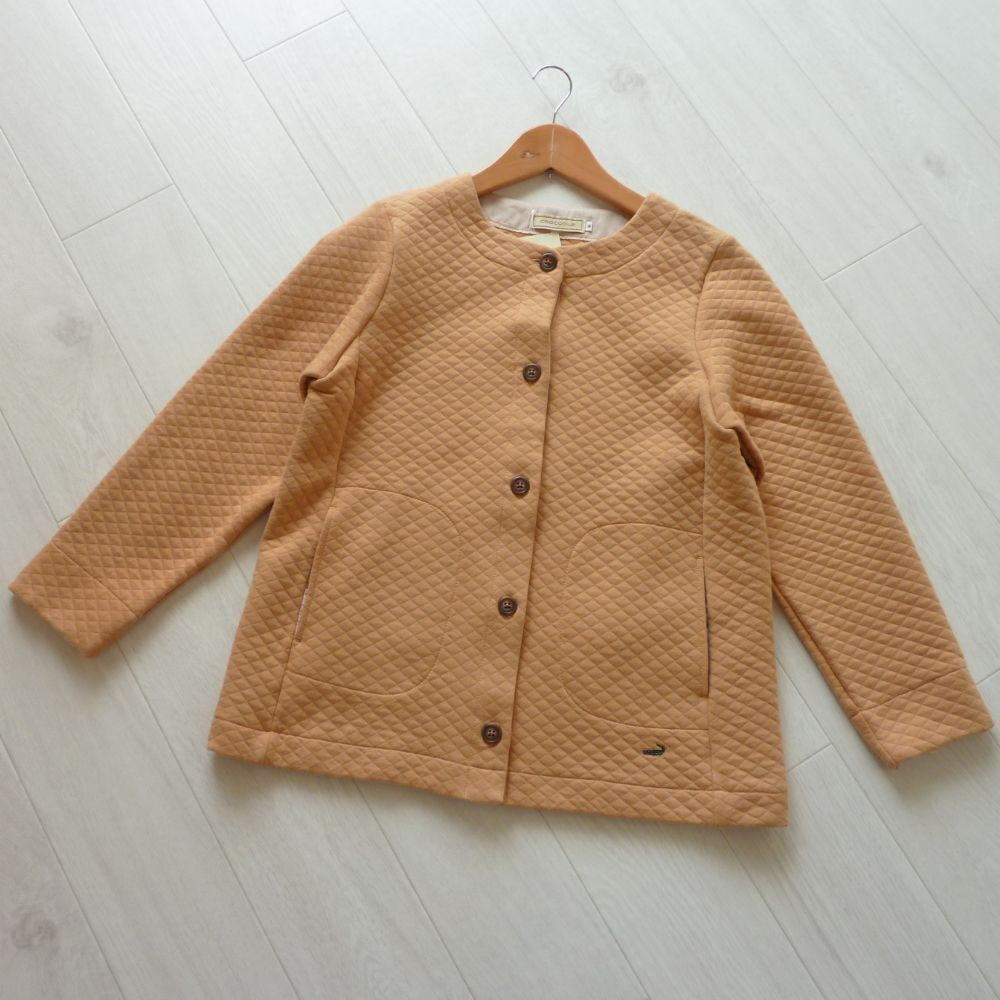 新品タグ付き クロコダイル CROCODILE キルティングジャケット カーディガン ノーカラー サイズM レディース_画像1