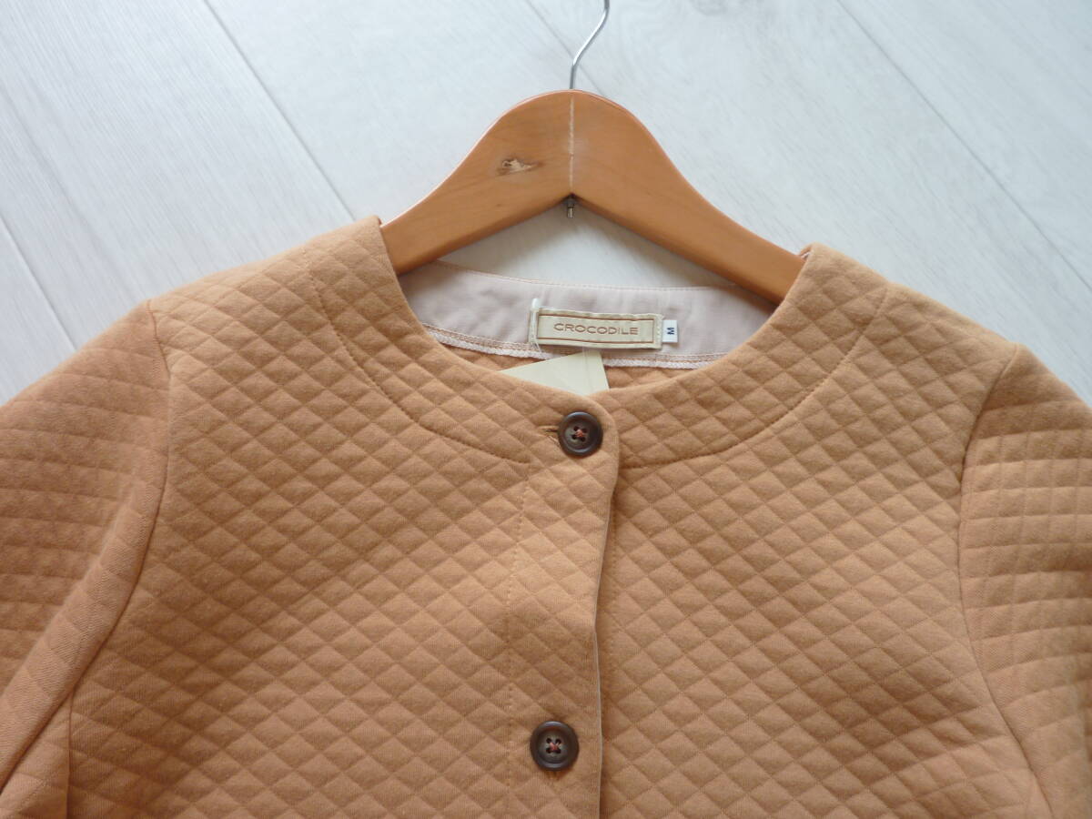 新品タグ付き クロコダイル CROCODILE キルティングジャケット カーディガン ノーカラー サイズM レディース_画像2