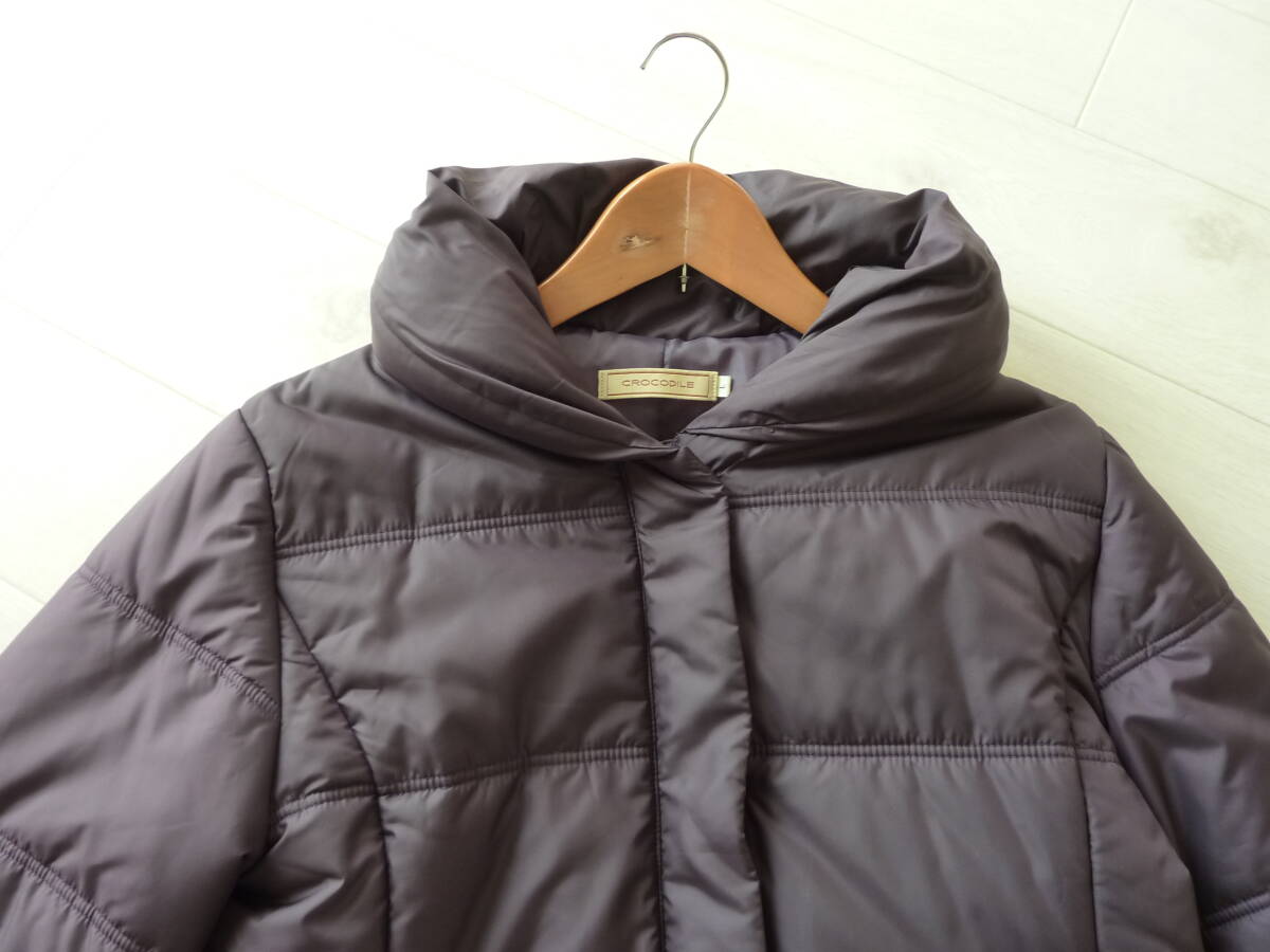 クロコダイル CROCODILE 中綿 コート ジャケット パープル系 ハーフ丈 レディース アウター L_画像2