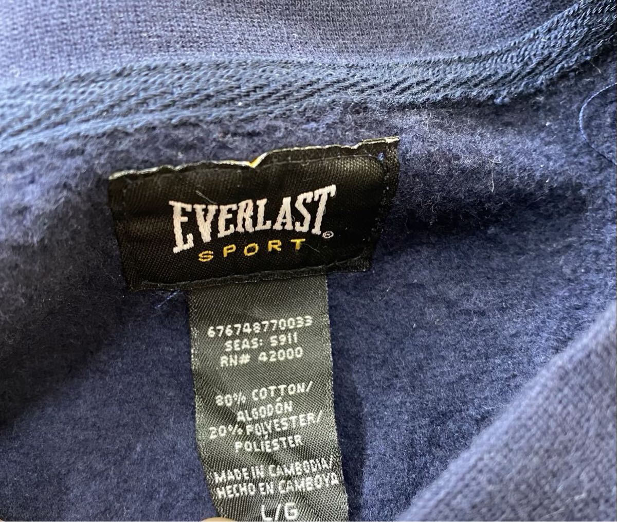90s アメリカ古着 エバーラスト クルーネック スウェット トレーナー ネイビー L メンズ_画像3