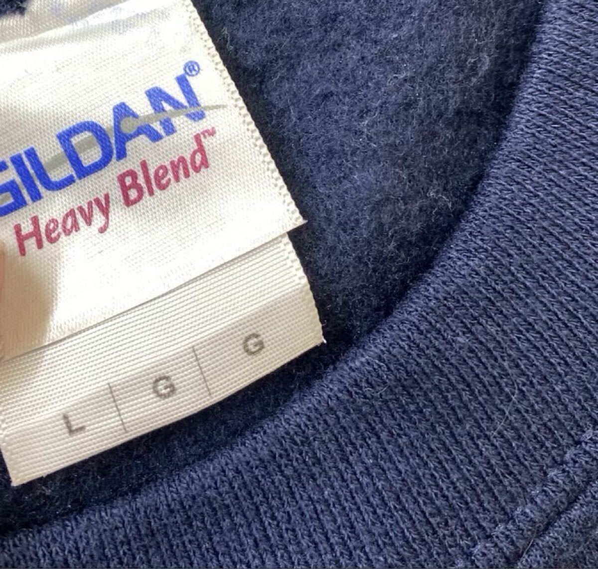 GILDAN ギルダン ヘビーウェイト US古着 U.S.BEEF WHOLESALE スウェット L 企業ロゴ ネイビー_画像4