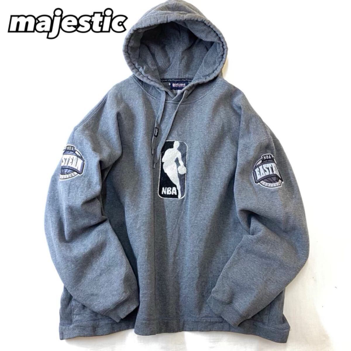 majestic マジェスティック NBA イースタンカンファレンス リバースウィーブ ヘビーウェイト パーカー 90年代ビンテージ オーバーサイズ_画像1