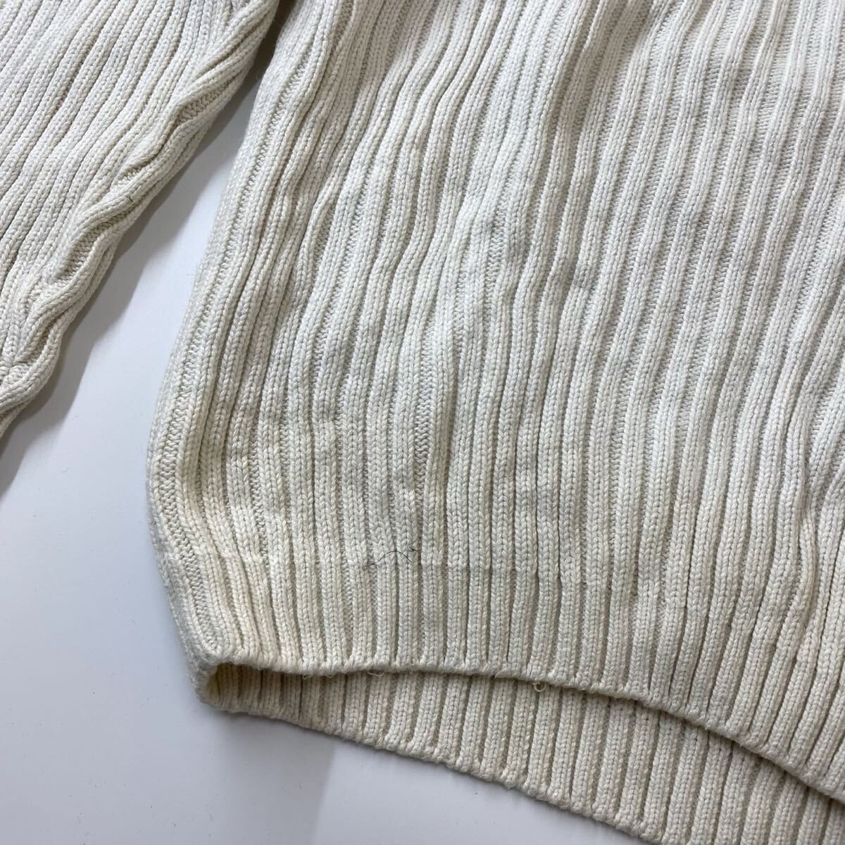 ラルフローレン ケーブルニット タートルネック ホワイト M メンズ_画像3