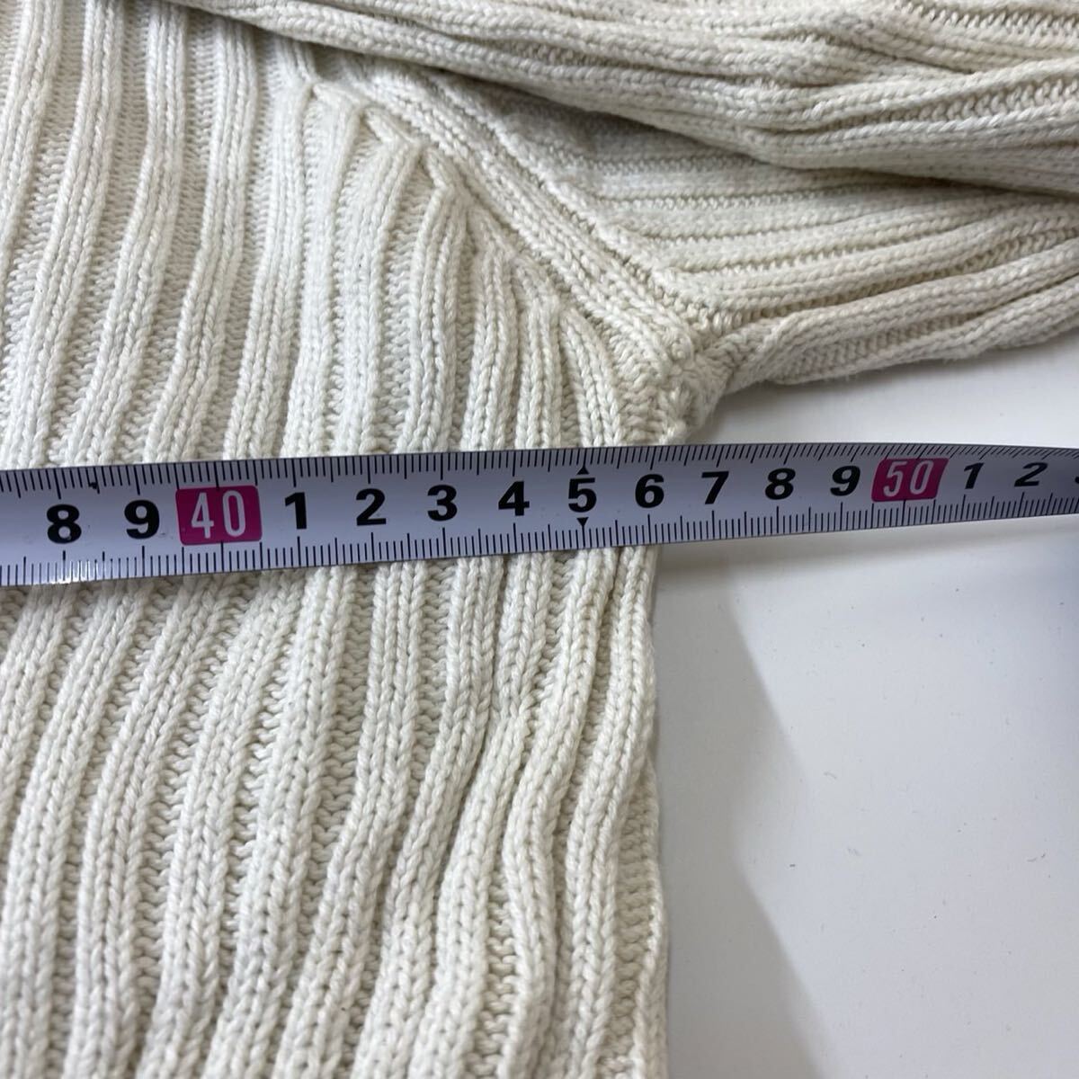 ラルフローレン ケーブルニット タートルネック ホワイト M メンズ_画像6