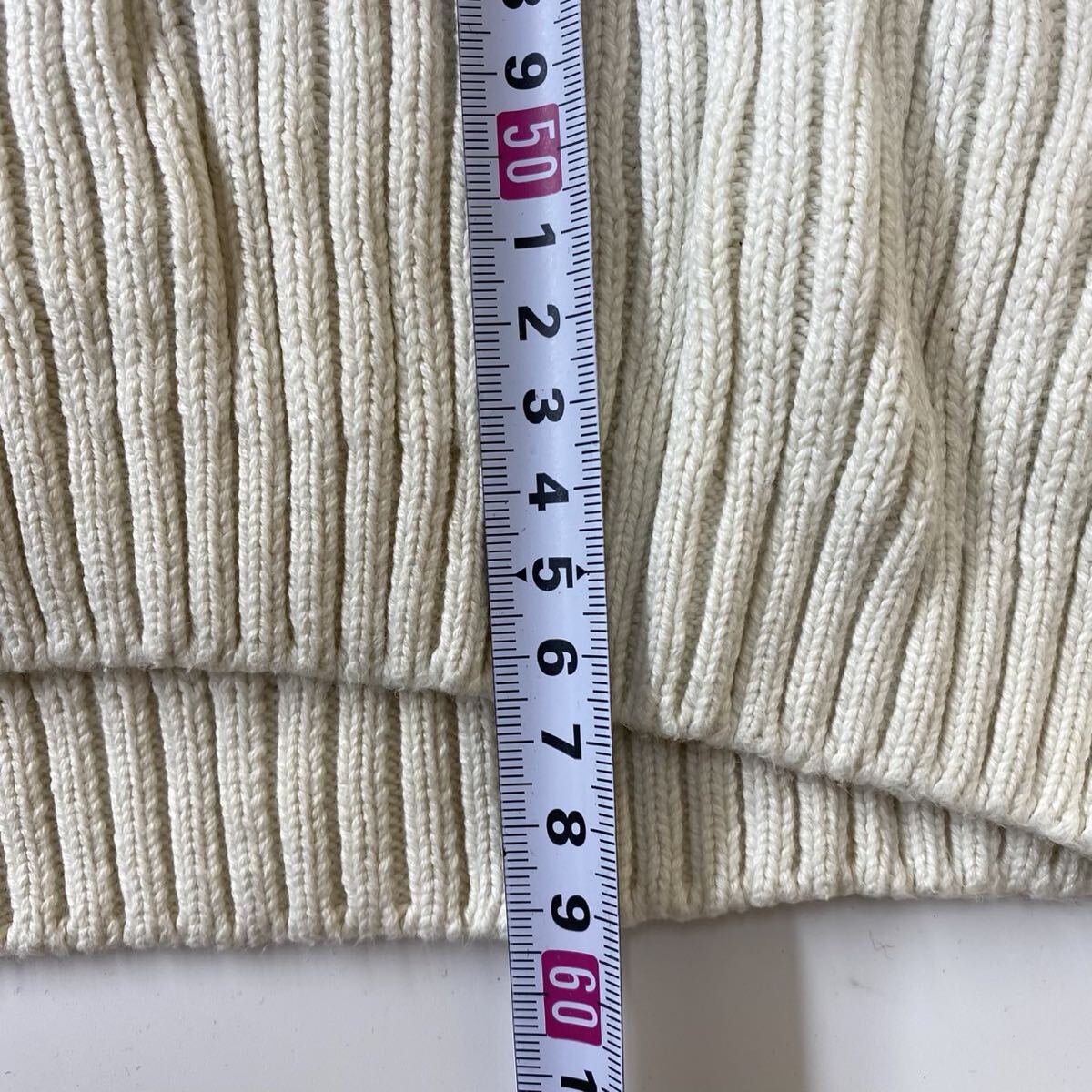 ラルフローレン ケーブルニット タートルネック ホワイト M メンズ_画像7