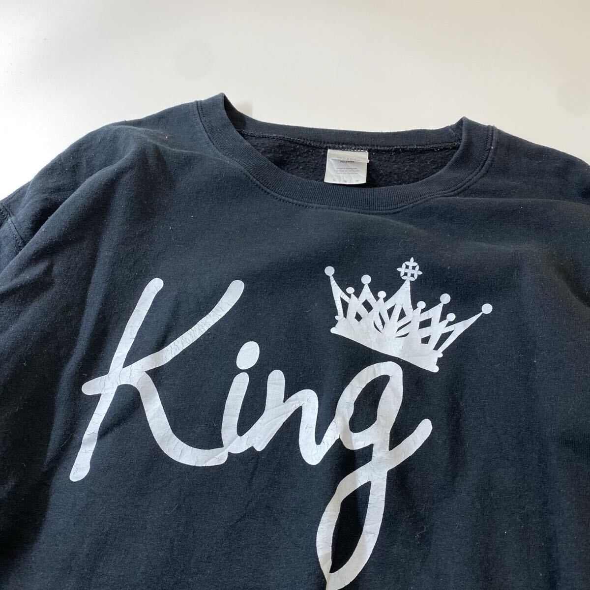 90s ギルダン GILDAN kingロゴトレーナー スウェット ブラック L_画像2