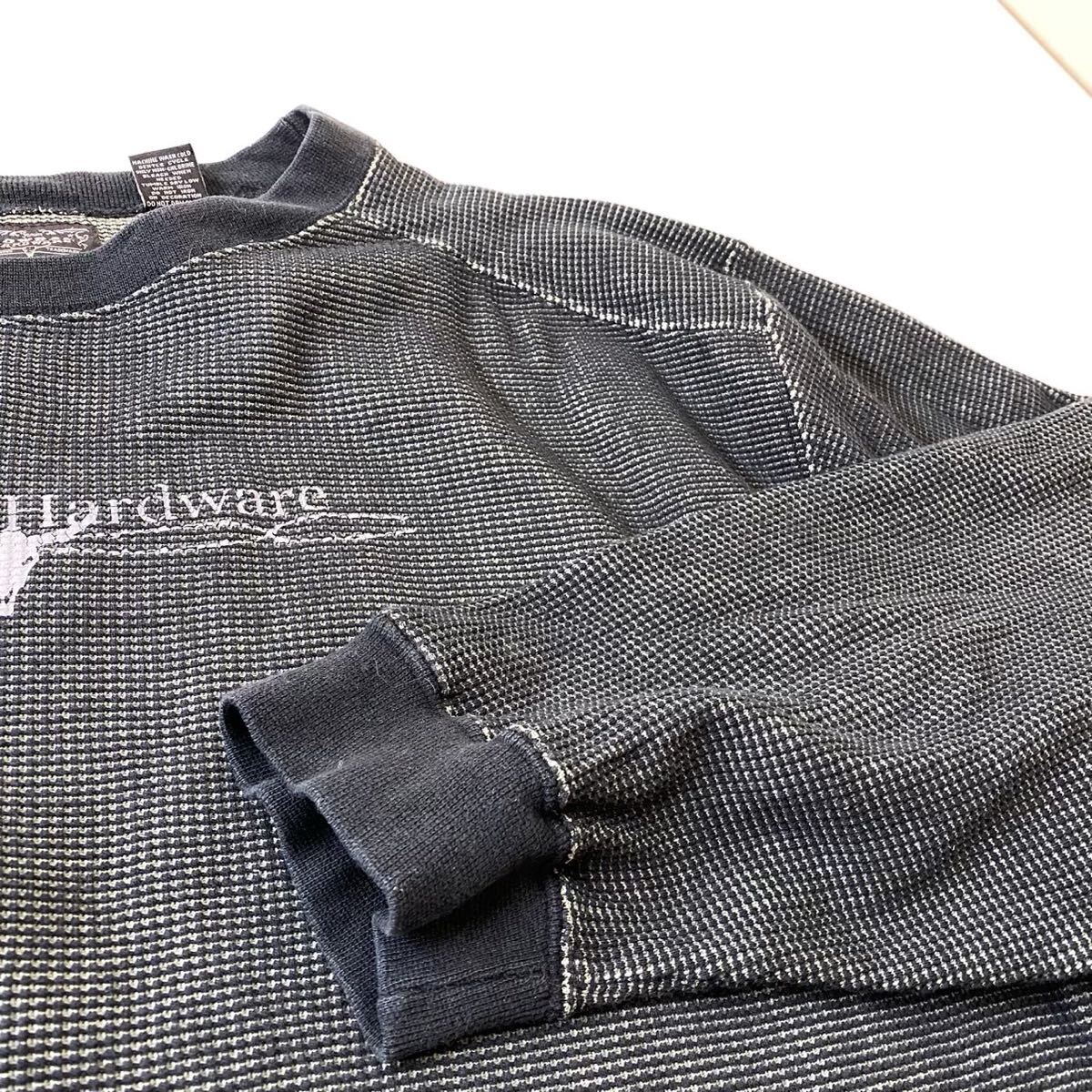 カウボーイヘッドウェア ワッフルプルオーバー 長袖シャツ ブラック L メンズ_画像3