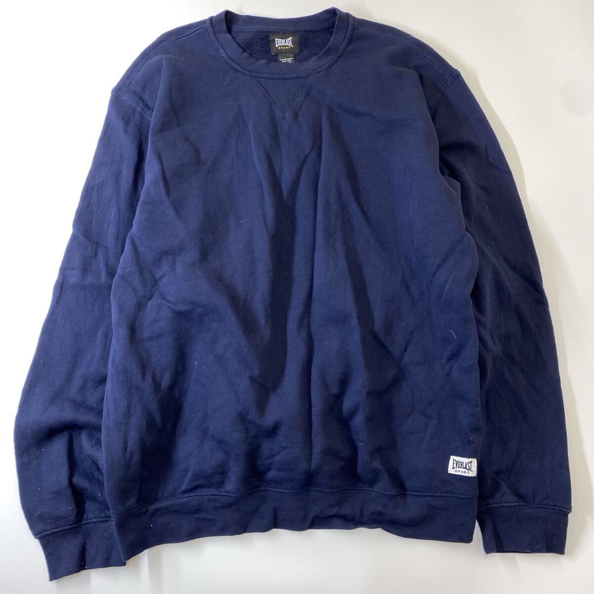 90s アメリカ古着 エバーラスト クルーネック スウェット トレーナー ネイビー L メンズ_画像1