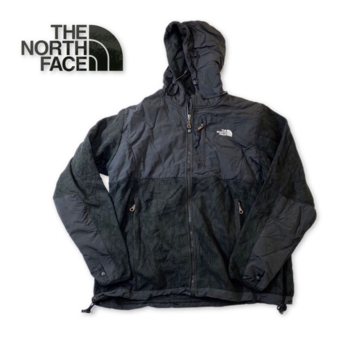ノースフェイス THE NORTH FACE フリース フルジップ フーディ デナリジャケット ブラック 黒 US輸入_画像1