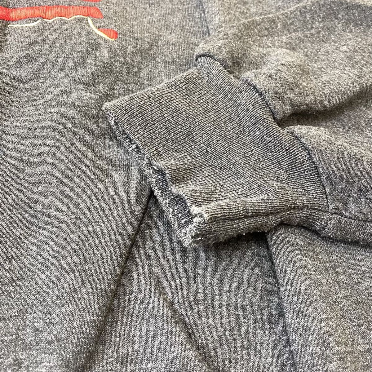 90s US古着 Hanes製 アメリカ 国旗 スウェット トレーナー チャコール XXL 地図柄 _画像3