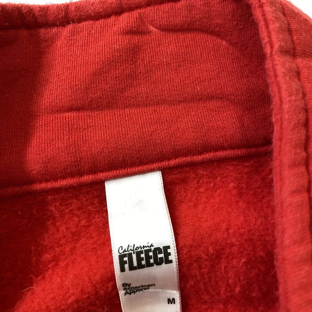 アメリカンアパレル フルジップ トラックジャケット 赤 レッド M テスラ ロゴ_画像4
