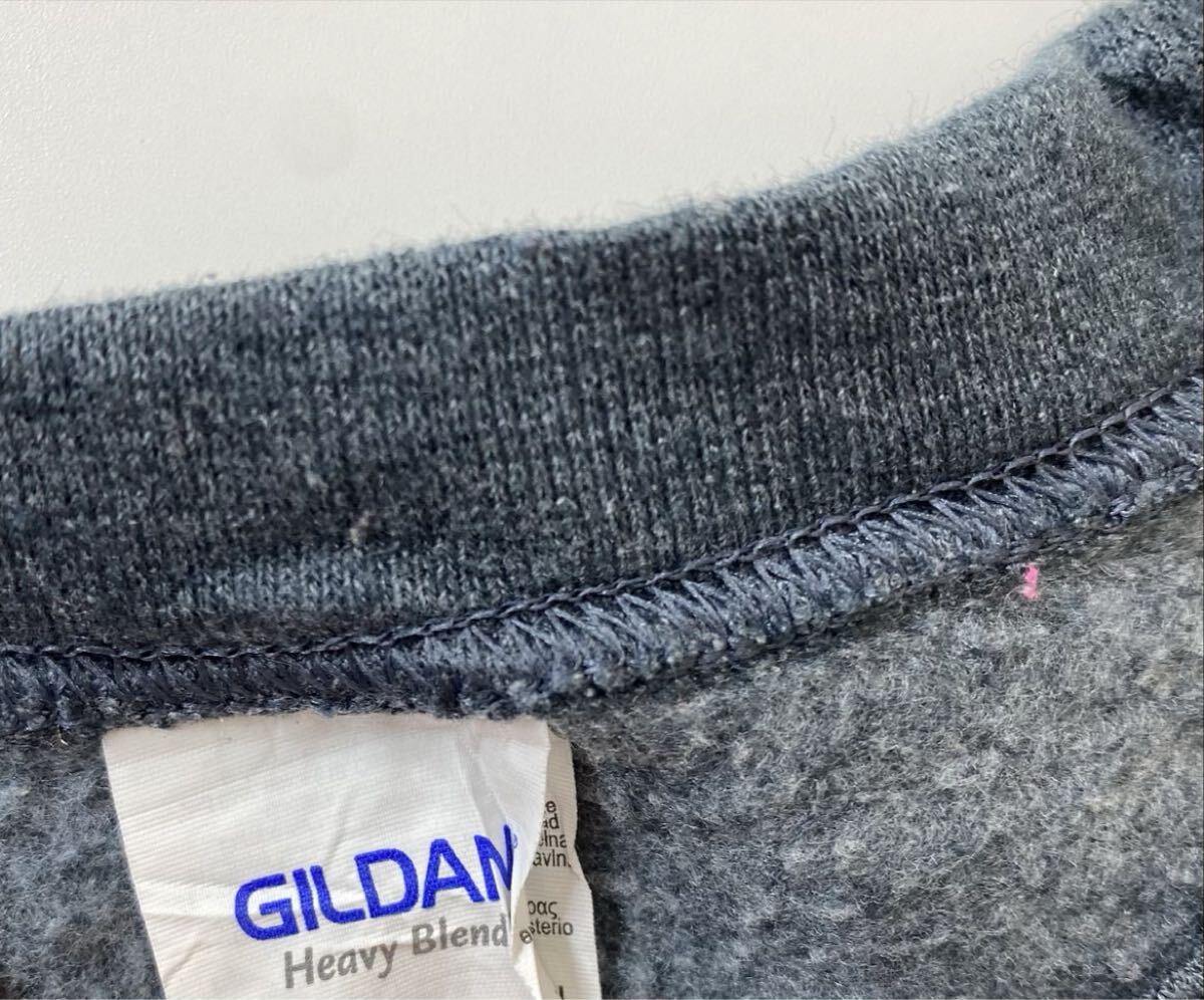 アメリカ古着 ギルダン製 ORCHIDS ロゴプリント スウェットシャツ アメカジ ストリート グレー/ブルー メンズ L_画像3