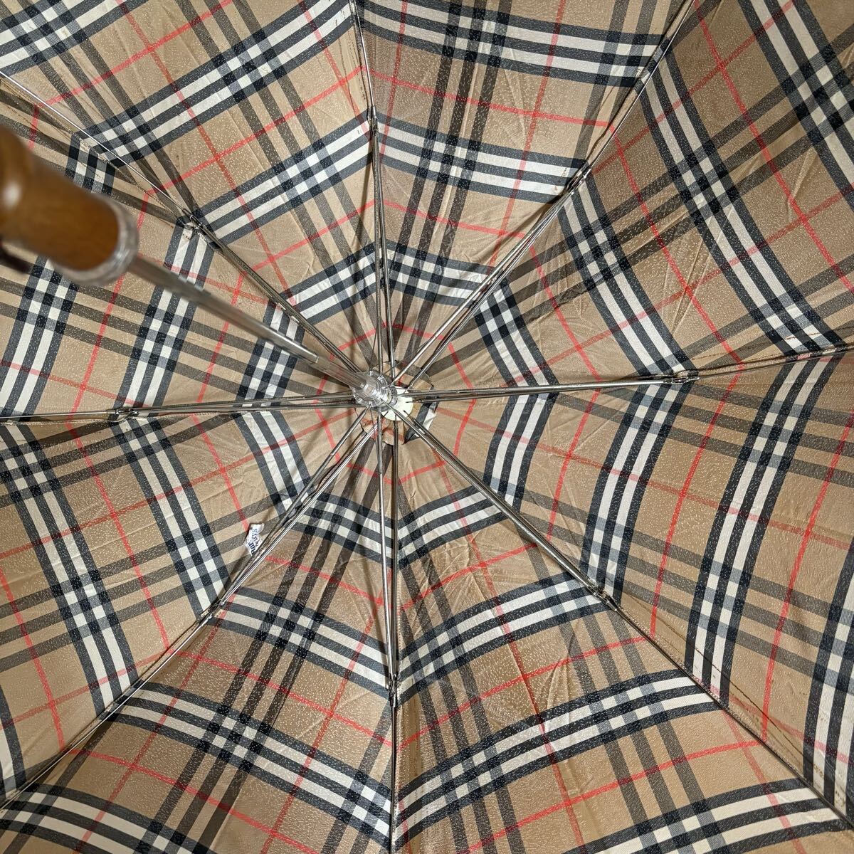 新品未使用 タグ付き BURBERRY ノバチェック バーバリー Burberrys オールドバーバリー 傘 カサ 折り畳み傘 ベージュ ジャンク_画像5