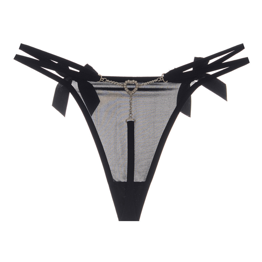  T-back Kirakira металлические принадлежности sexy гладкий прозрачный состязание нижнее белье большой лента сверху товар стиль Ran Jerry elegant M черный 