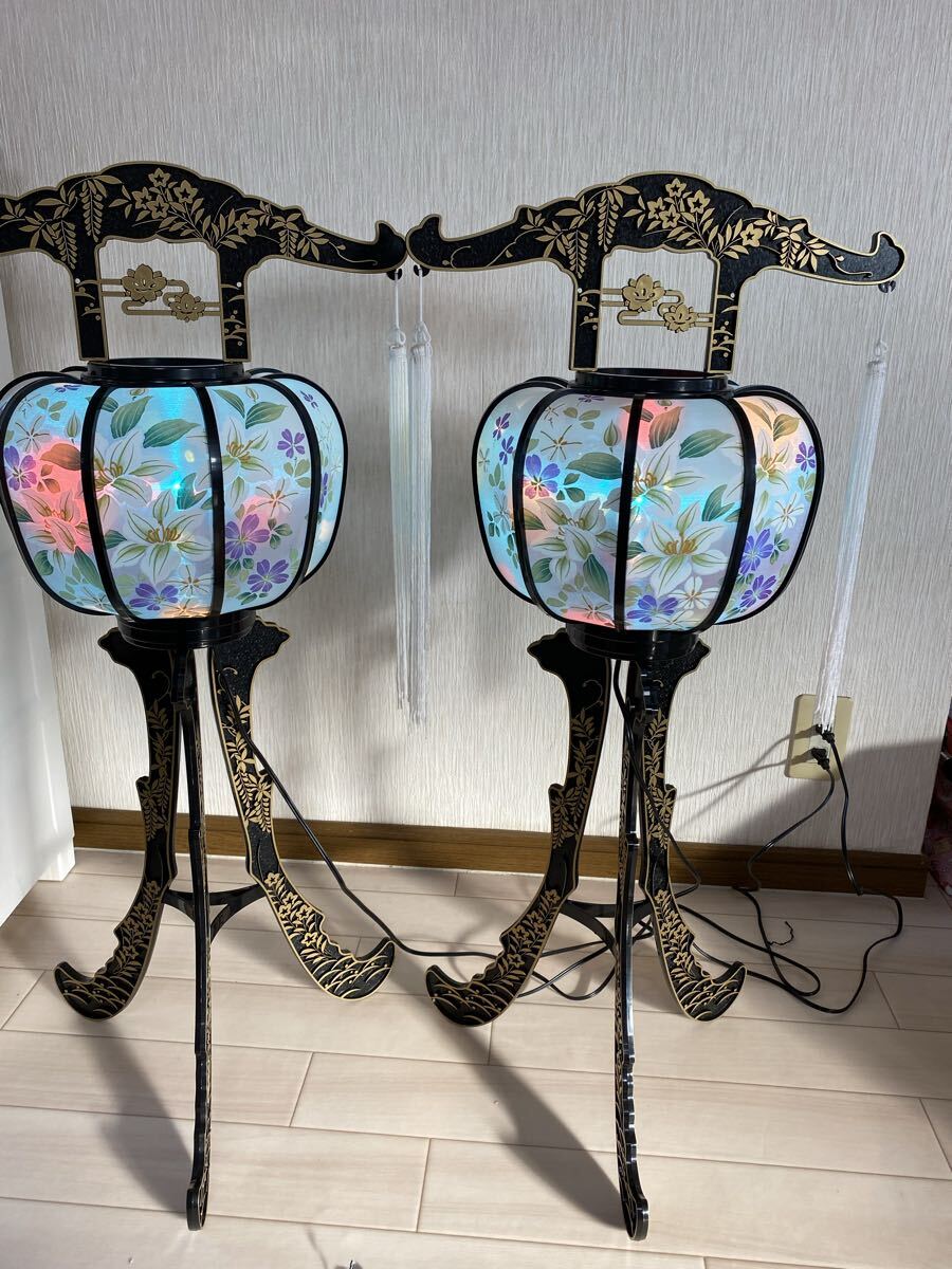 yu12 прекрасный товар высококлассный лампа . поддон фонарь 2 шт. комплект лампа . line лампа лампа ... передний лампа предметы для домашнего буддийского алтаря лампа . указатель поворота .. O-Bon сборный тип 