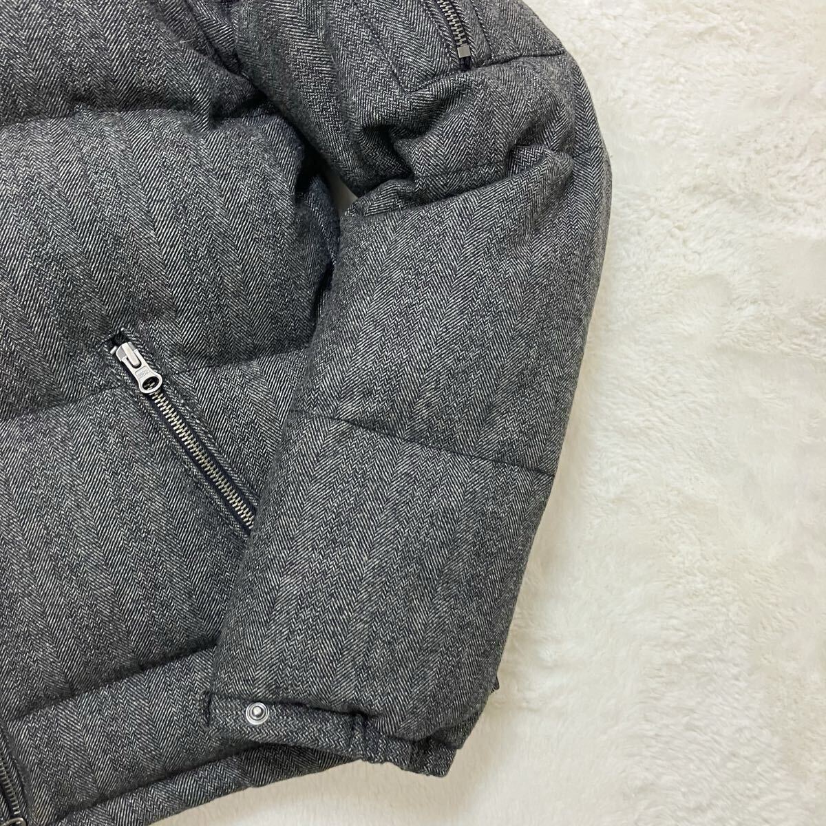 美品 ジャックローズ XL ダウンジャケット ウール ヘリンボーン ツイード フード着脱可 2way 肉厚 極暖 JACKROSE ダブルジップ メンズ _画像5