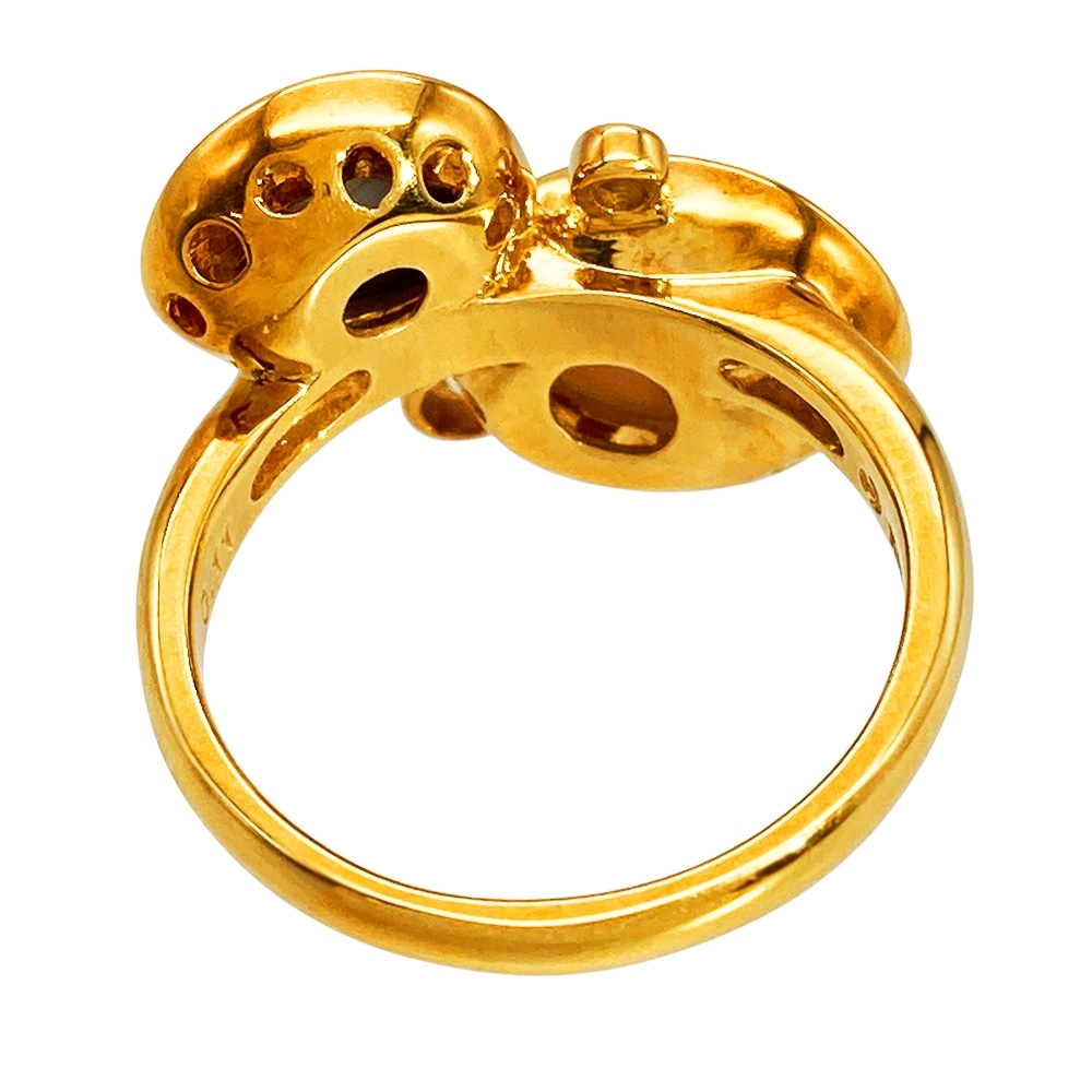 タサキ TASAKI リング 指輪 ダイヤモンド 0.11ct 約13号 K18YG ホワイトシェル ブラックシェル イエローゴールド レディース_画像4