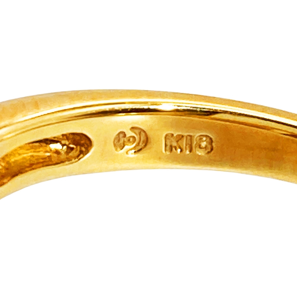 タサキ TASAKI リング 指輪 ダイヤモンド 0.11ct 約13号 K18YG ホワイトシェル ブラックシェル イエローゴールド レディース_画像6