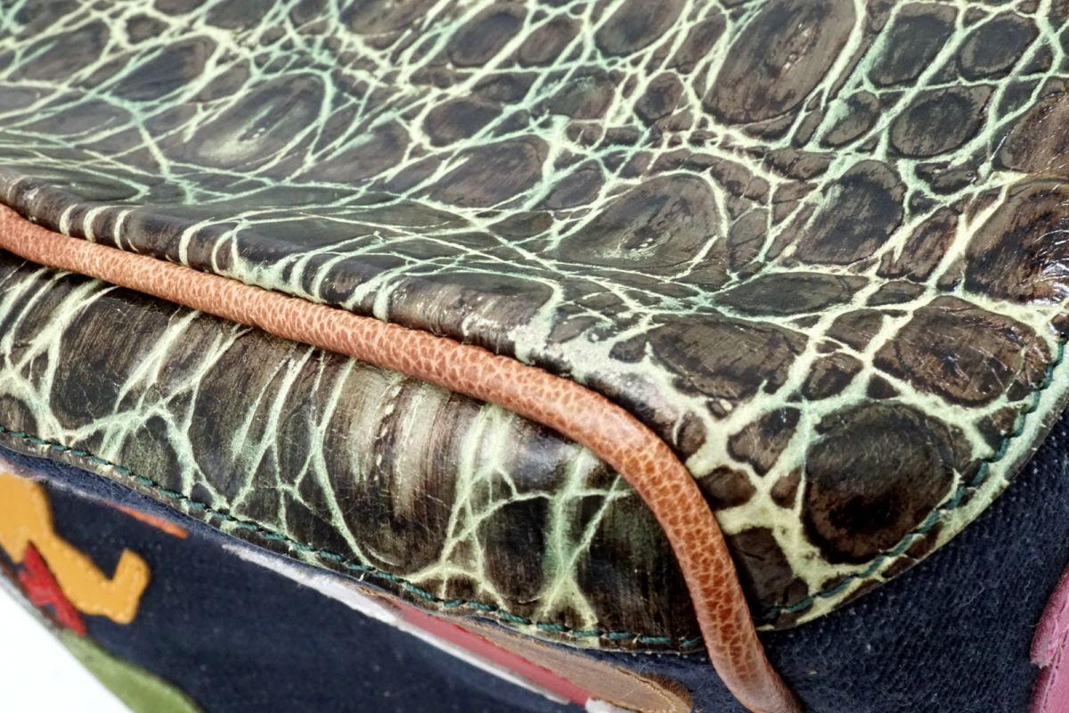 ジリ アリスキューブ ALICE CUBE ハンドバッグ トート 不思議の国のアリス レザー デニム 紺 ネイビー GILLI 4268h_画像7