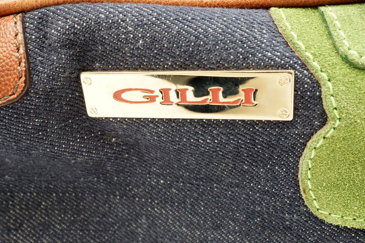 ジリ アリスキューブ ALICE CUBE ハンドバッグ トート 不思議の国のアリス レザー デニム 紺 ネイビー GILLI 4268h_画像10