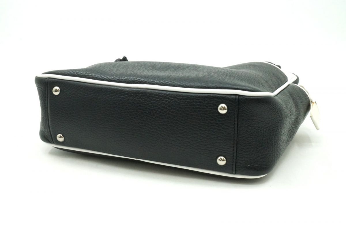  Courreges Vintage ручная сумочка большая сумка Logo кожа bai цвет чёрный черный белый белый Courreges 4360h